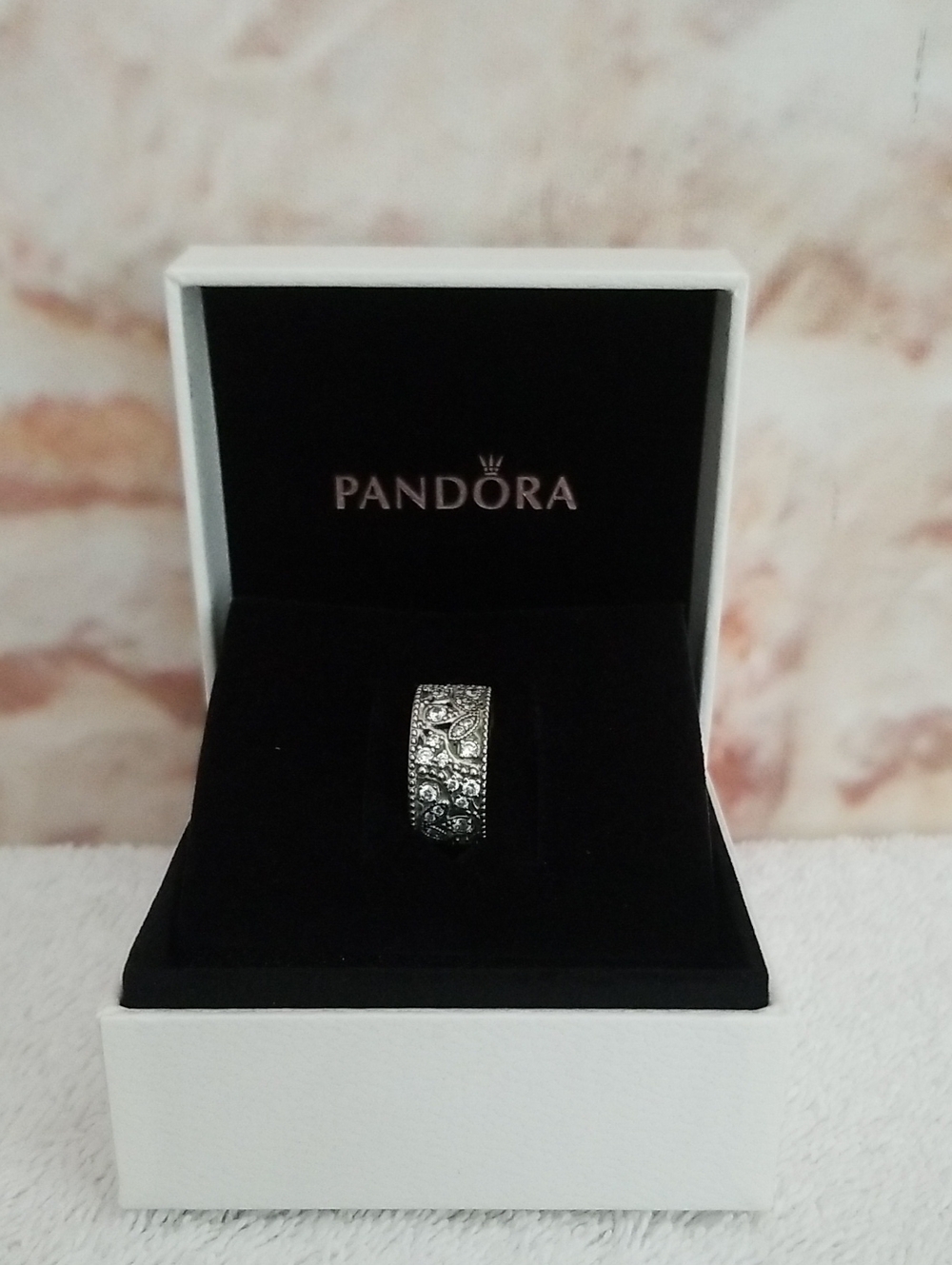 Pandora Silver Floral Pave Ring - Silver